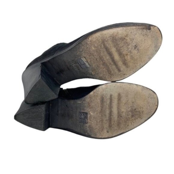 Eileen Fisher Murphy Storm Textured Nubuck Black Leather Ankle Booties - Picture 7 of 11